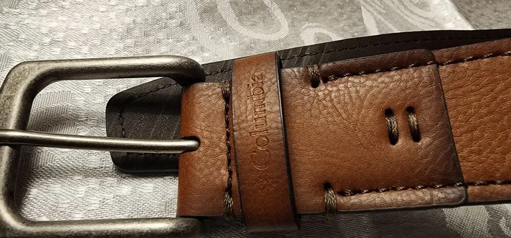 Columbia Sportswear Co Brown Belt Size 32 Antiqued Silver Buckle Casual Men's